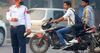 Delhi traffic police warns bike riders